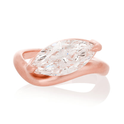 Wavy Lab Diamond Marquise Ring