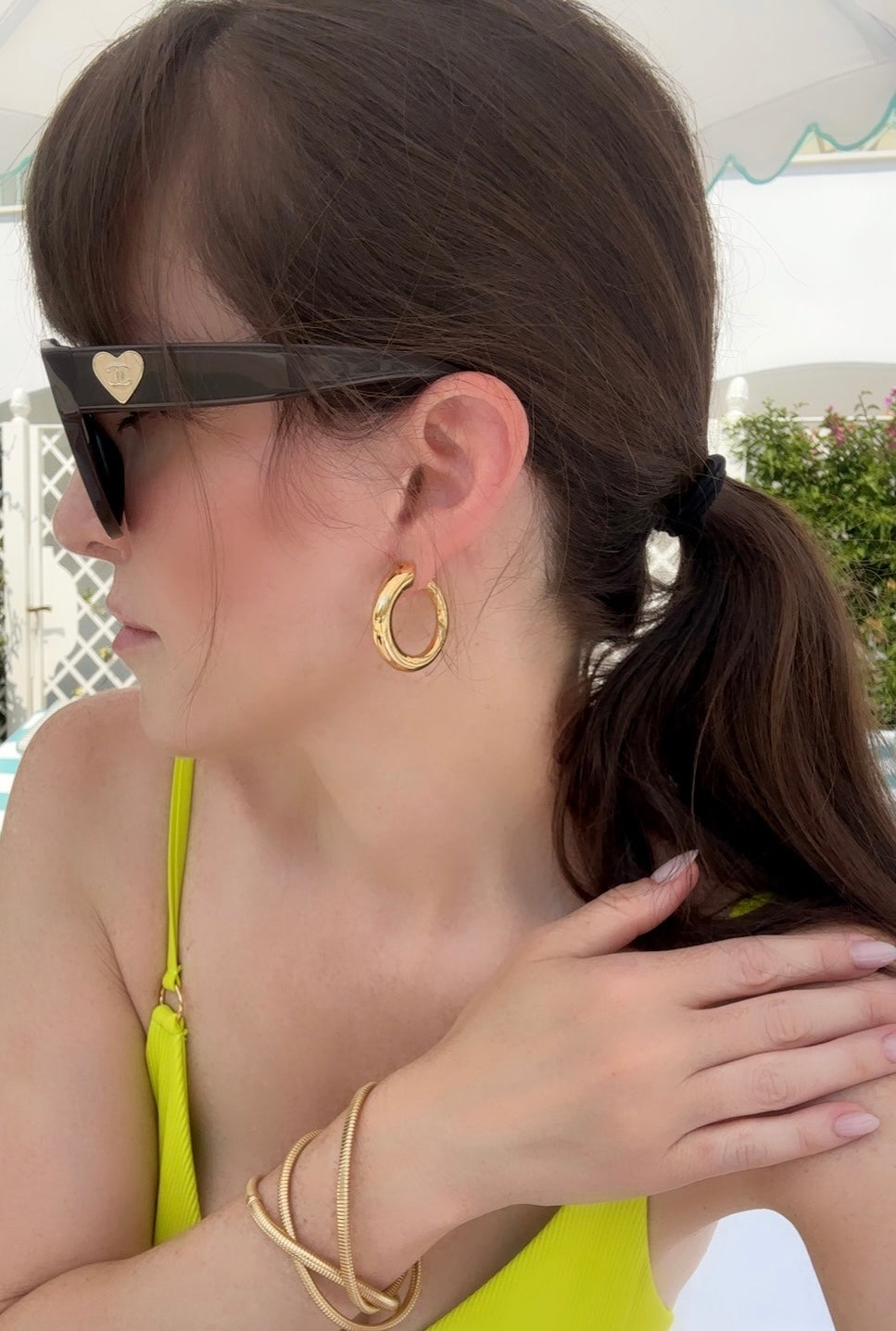 Graduated Chunky Hoop Earrings - Three