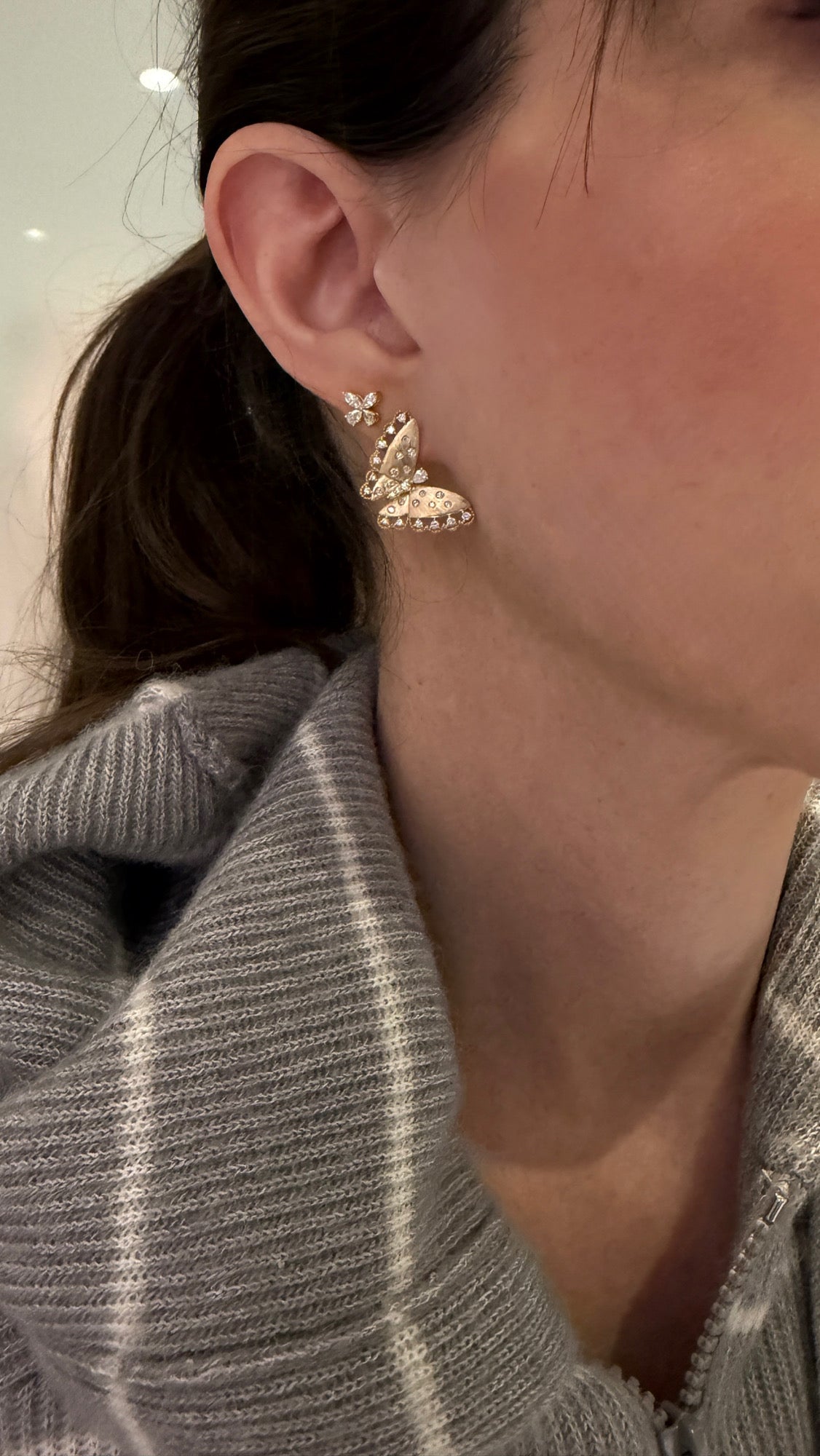 Diamond Darling Butterfly Stud Earrings