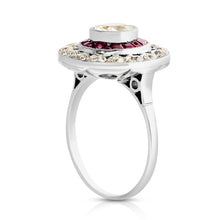 Load image into Gallery viewer, Deco Diamond and Ruby Ring