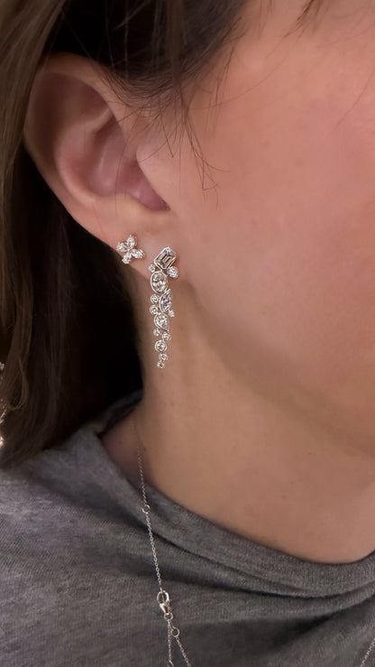 Mix Shape Waterfall Diamond Earrings