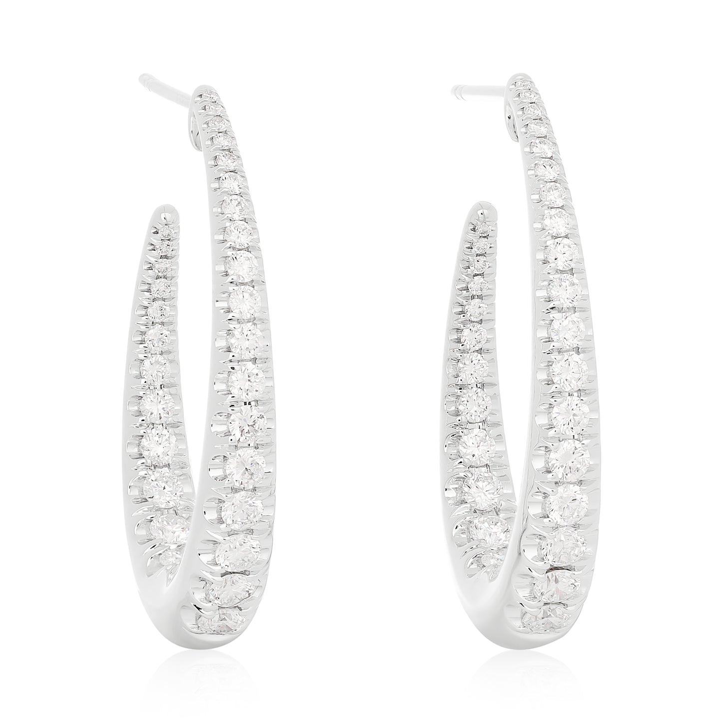 Oval Diamond Hoop Earrings