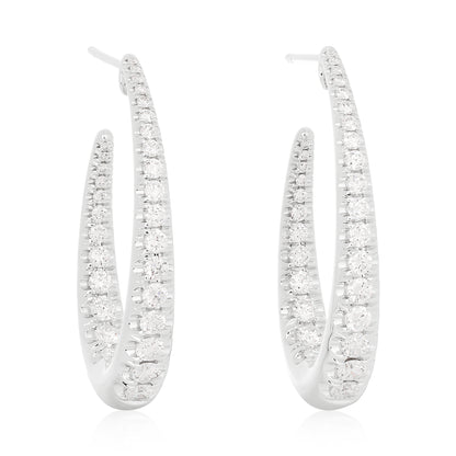 Oval Diamond Hoop Earrings