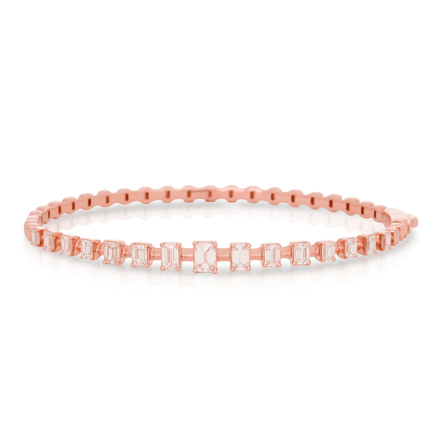Emerald Cut Diamond Bangle Bracelet