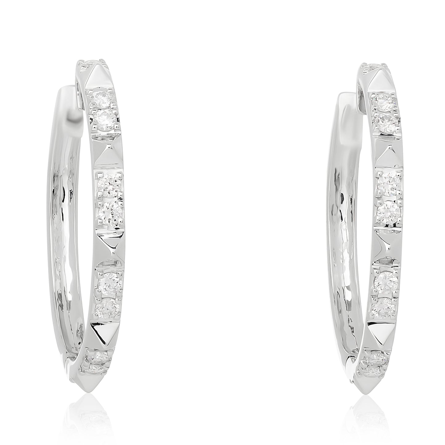 Pyramid Diamond Hoops