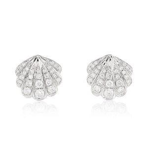 Diamond SeaShell Stud Earrings