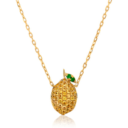 Yellow Sapphire and Tsavorite Lemon Pendant