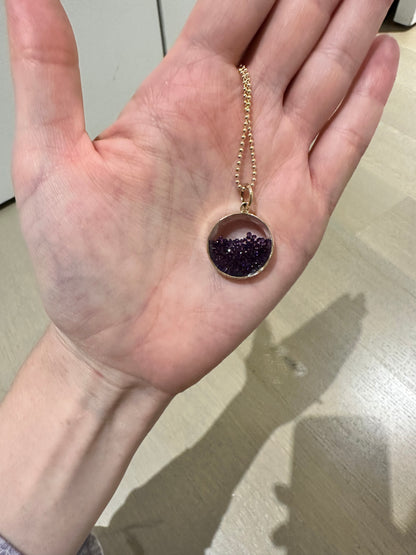 Sapphire Crystal and Amethyst Shaker Pendant
