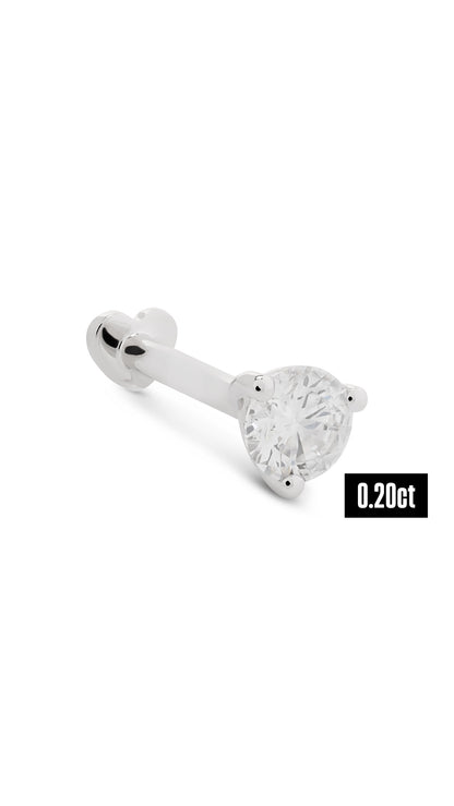 Round Shape Diamond Flat Back Stud Earring