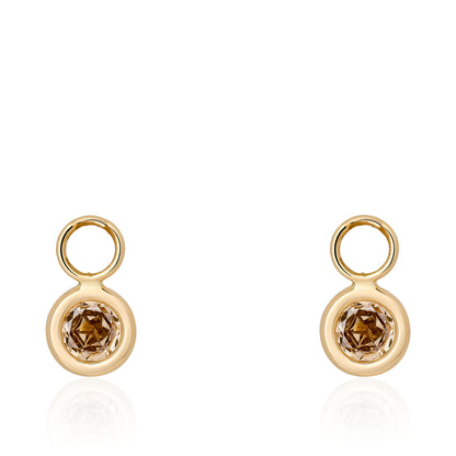 Champagne Rose Cut Diamond Circle Charms