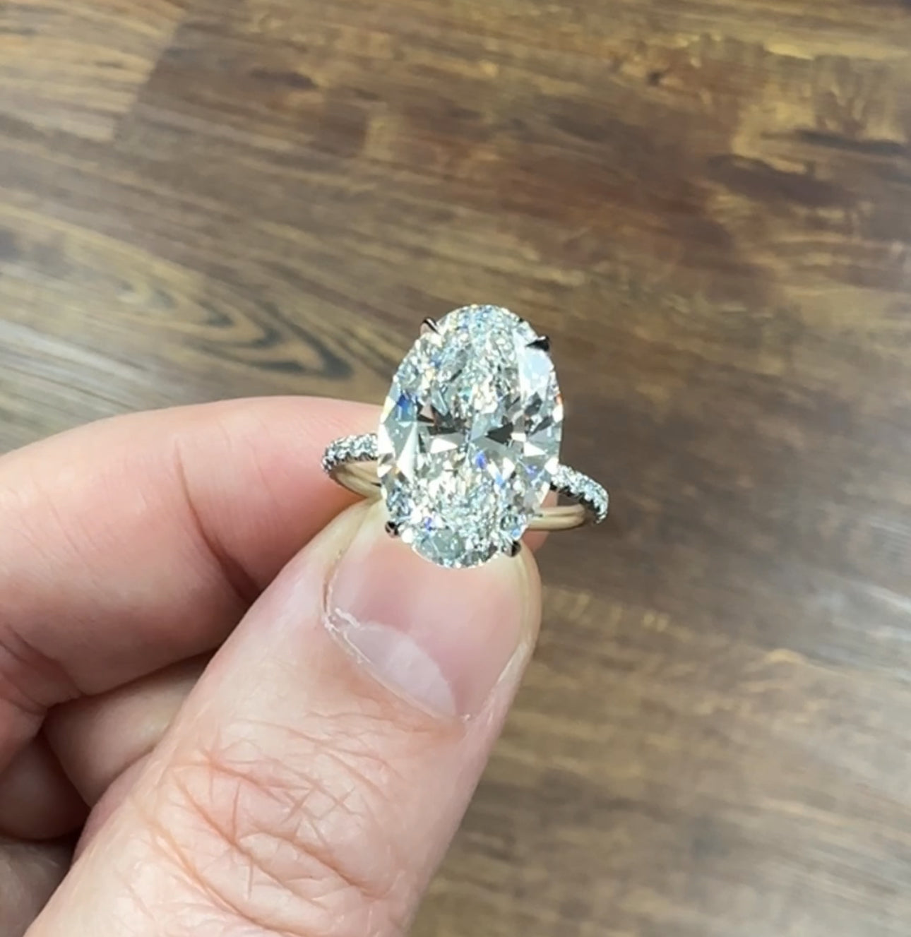 Oval Diamond with Hidden Halo