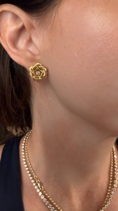 Blooming Rose Diamond Earrings