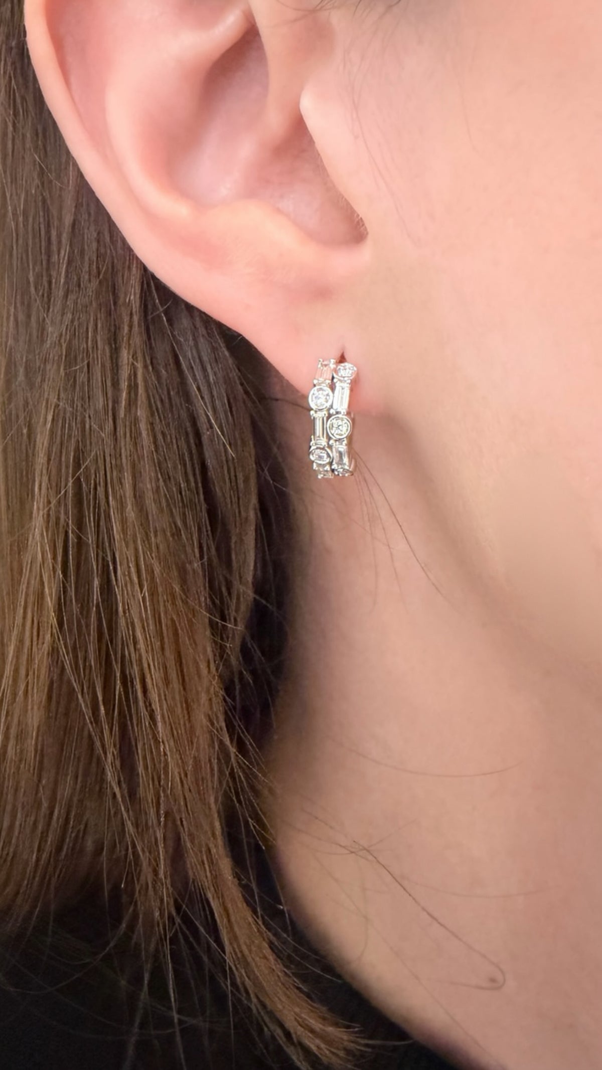 Two Row Nikki Hoop Earrings