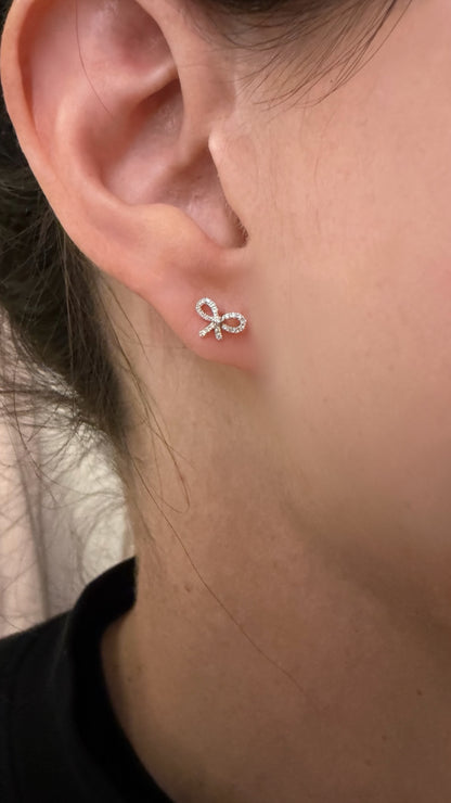Children’s Itty Bitty Diamond Bow Earrings