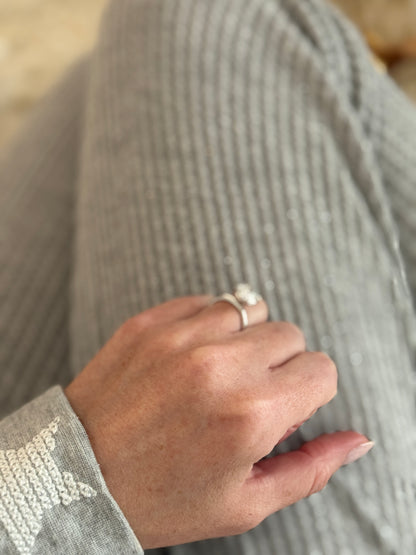 Platinum Lab Grown Round Cut Diamond Engagement Ring
