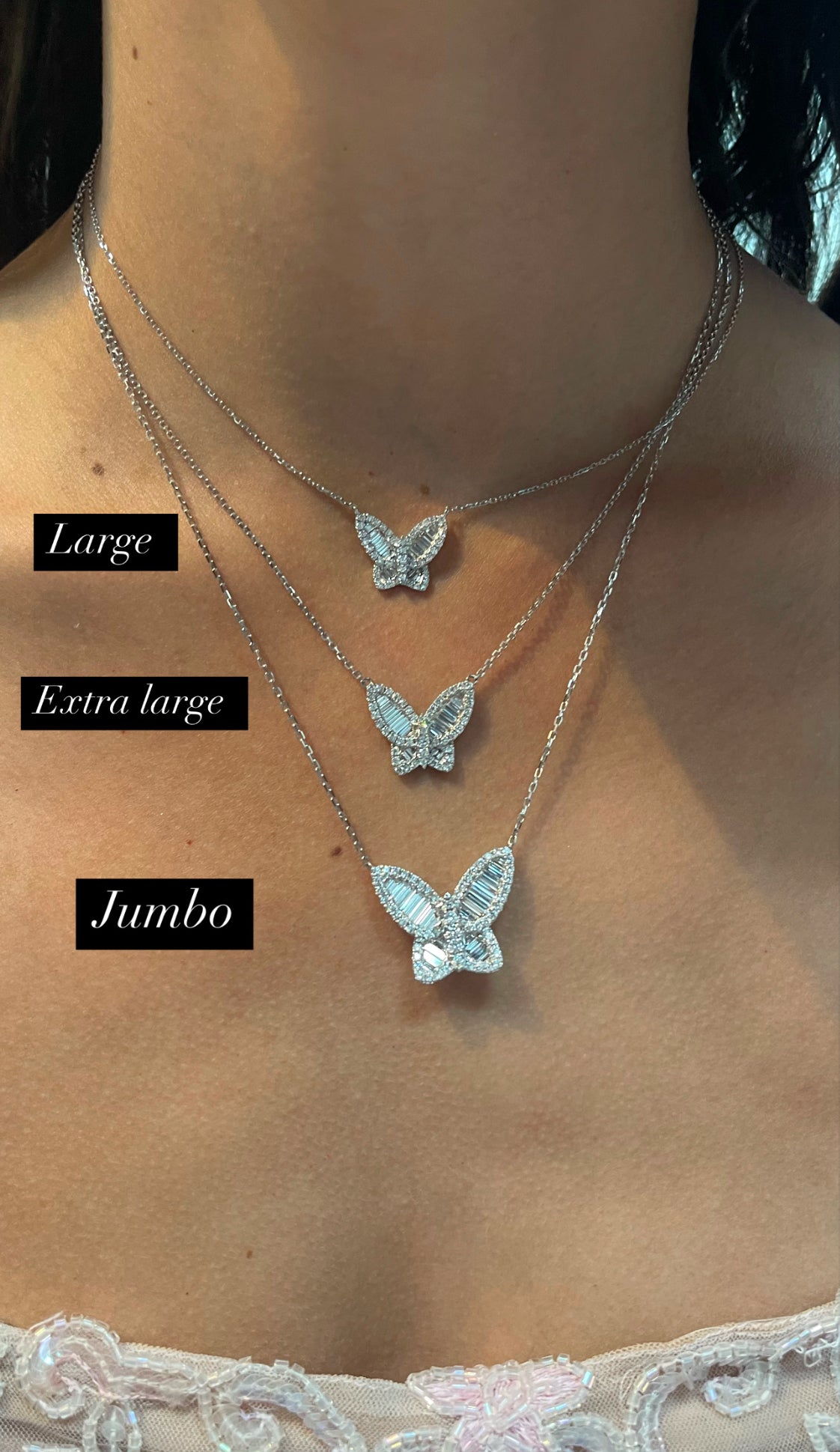 Extra Large Diamond Butterfly Pendant