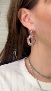 Rocky Mountain Multi Color Oval Shape Dangle Earrings