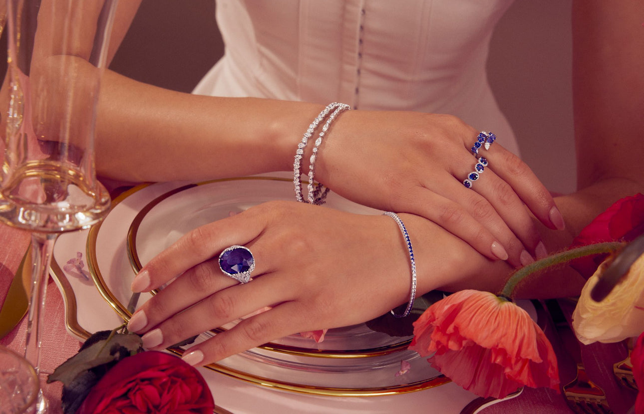 Ombre Blue Sapphire Flex Bangle Bracelet