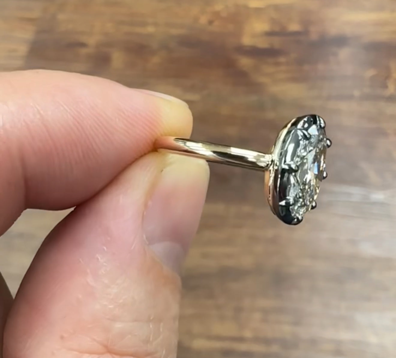 Button Back Lab Grown Diamond Engagement Ring