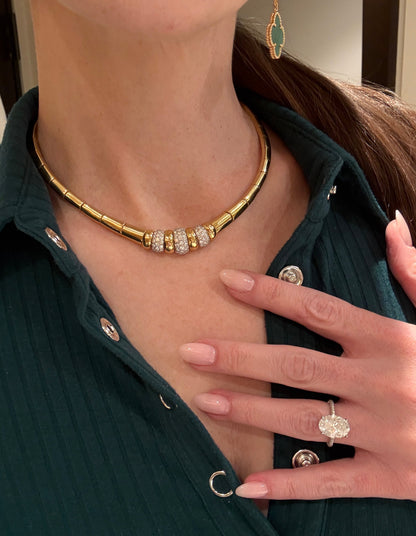 Chunky Gold Diamond Vintage Choker