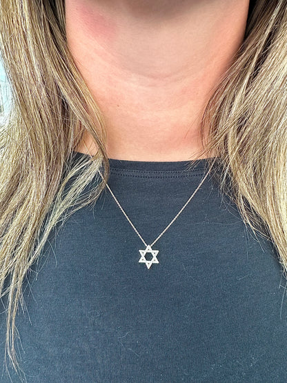 Petite Diamond Star of David Pendant