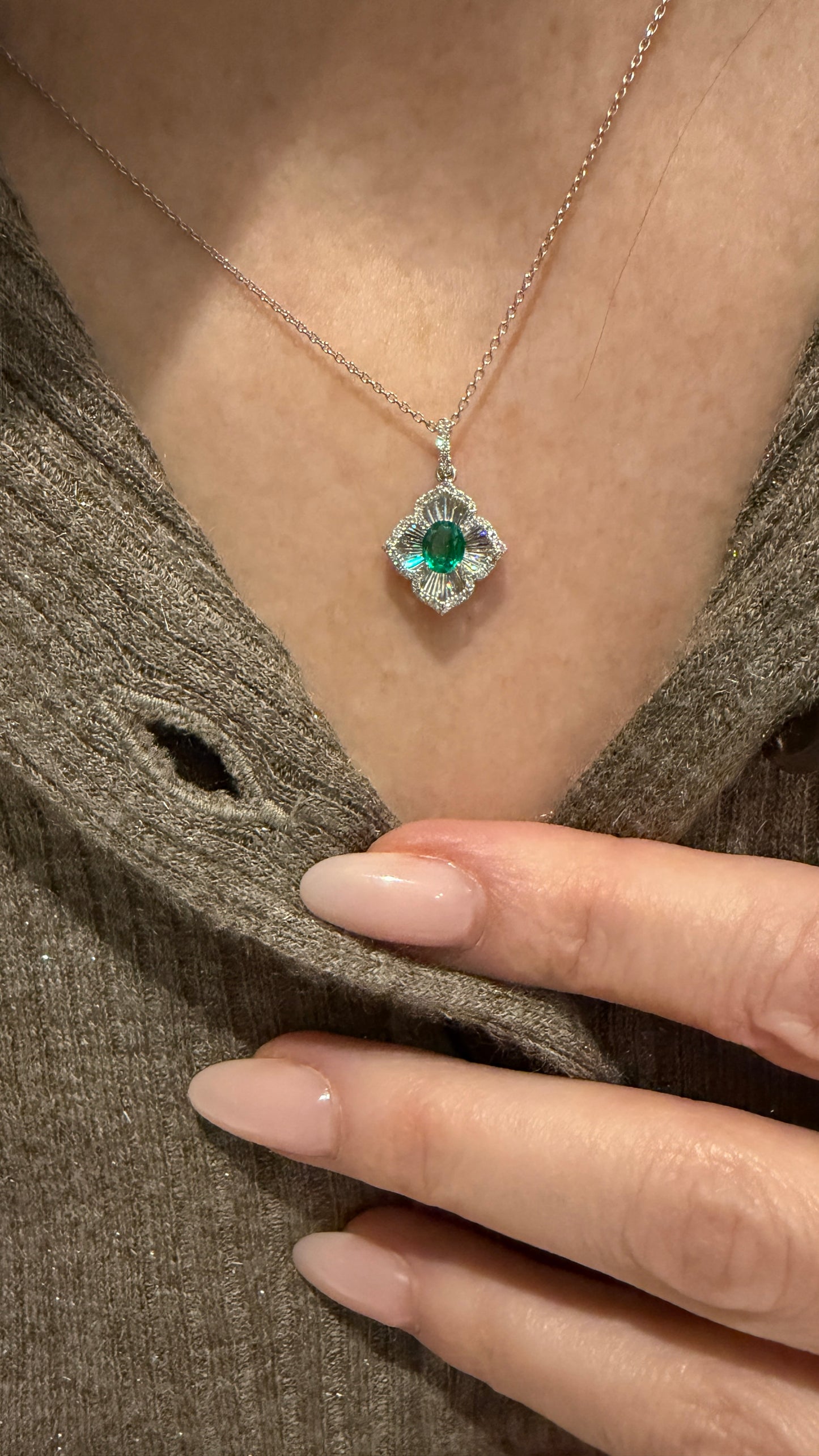 Emerald and Diamond Dreams Pendant