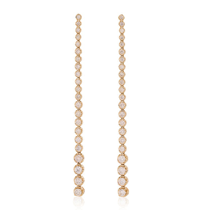 Graduating Diamond Strand Earrings