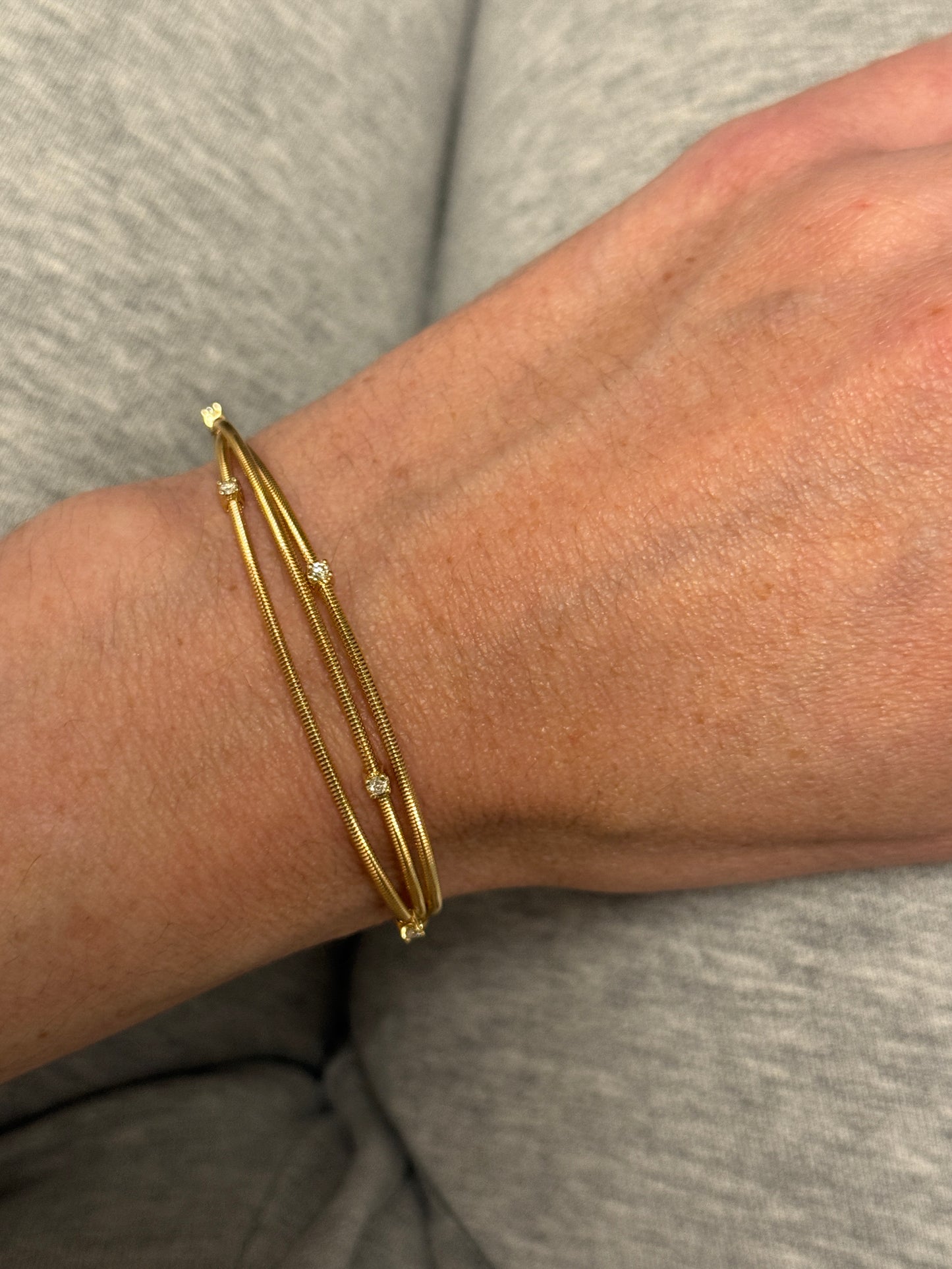 Triple Fluted Diamond Bangle