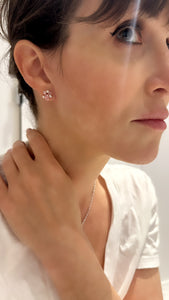Morganite and Diamond Cluster Earrings - Two