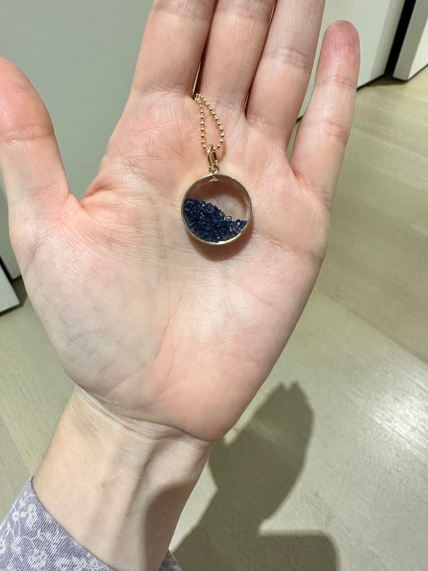 Sapphire Crystal and Sapphire Shaker Pendant
