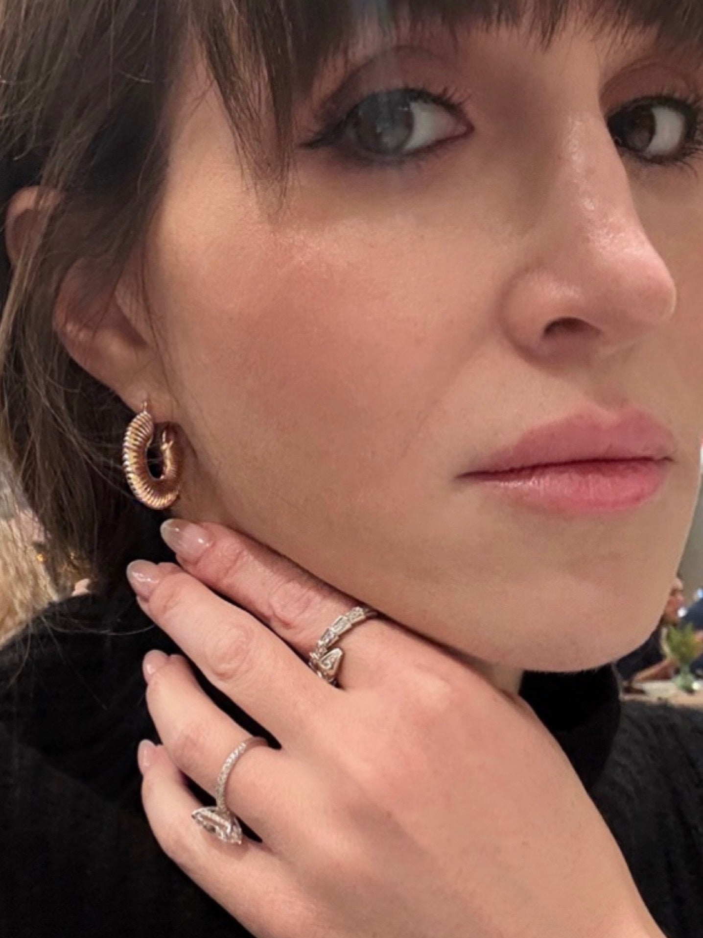 Ribbed Hoop Earrings
