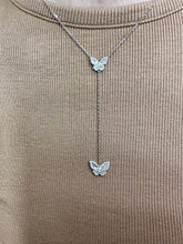 Load image into Gallery viewer, Mini Butterfly Diamond Lariat Necklace - Two