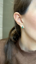 Load image into Gallery viewer, Emerald and Diamond Drop Earrings