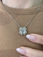 Load image into Gallery viewer, Diamond Heart and Clover Pendant