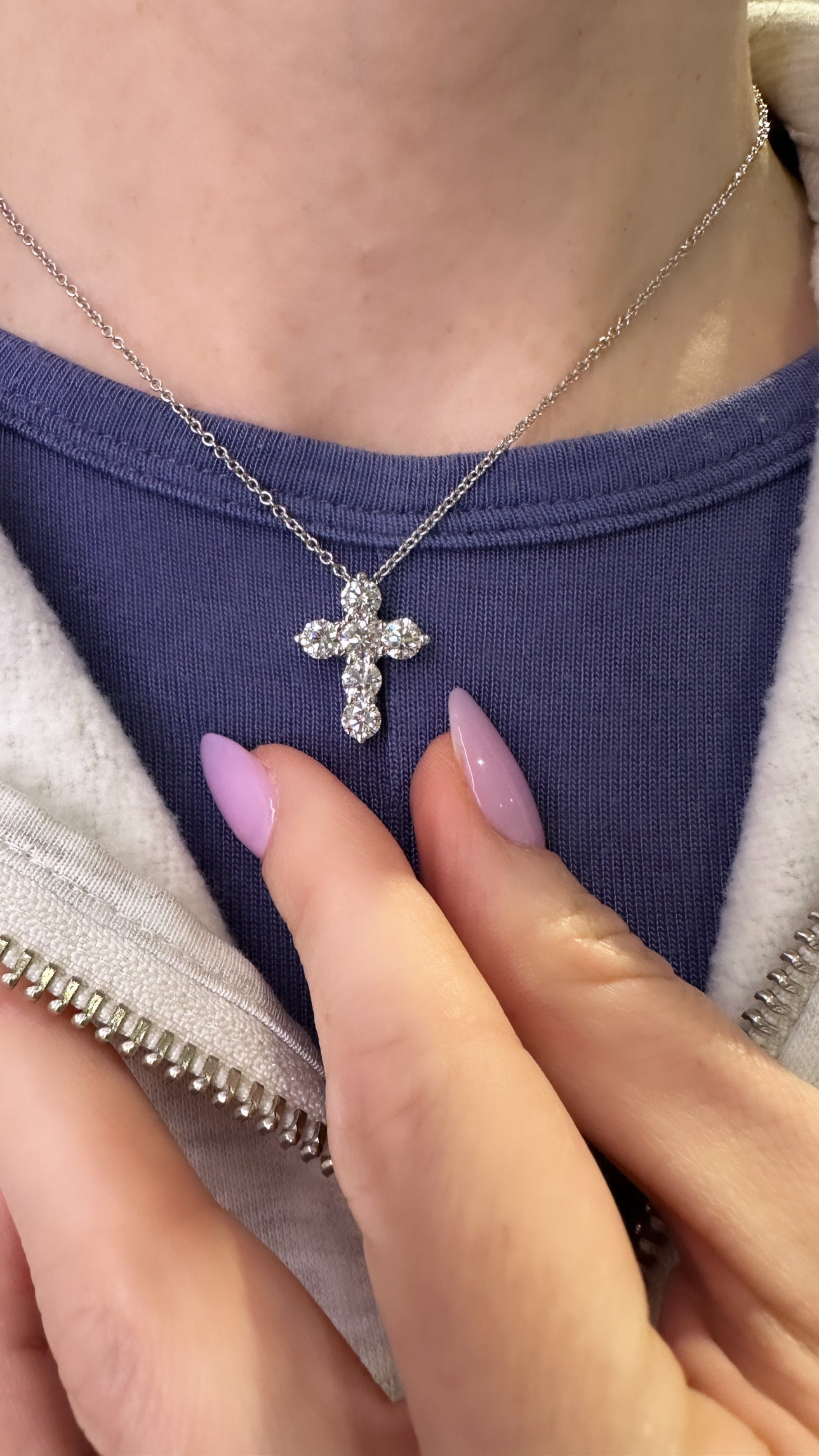 The Mallory Cross Pendant In Size Small