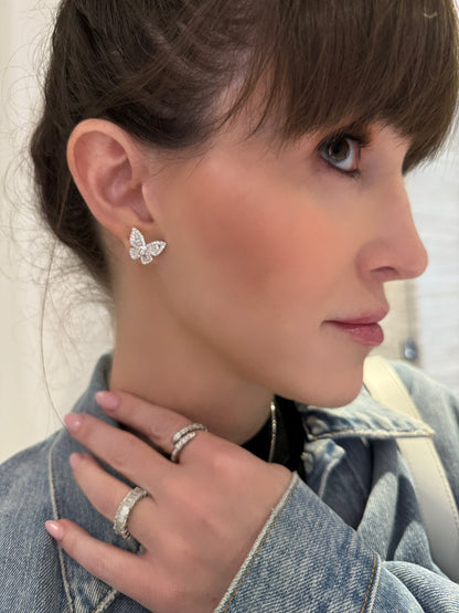 Diamond Romantic Butterfly Earrings Size 3