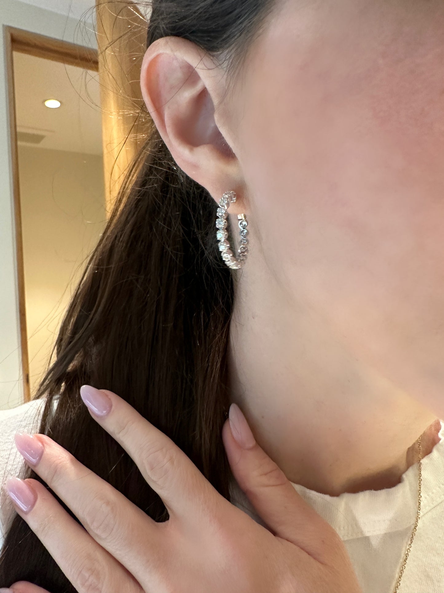 Large Diamond Hoop Earrings