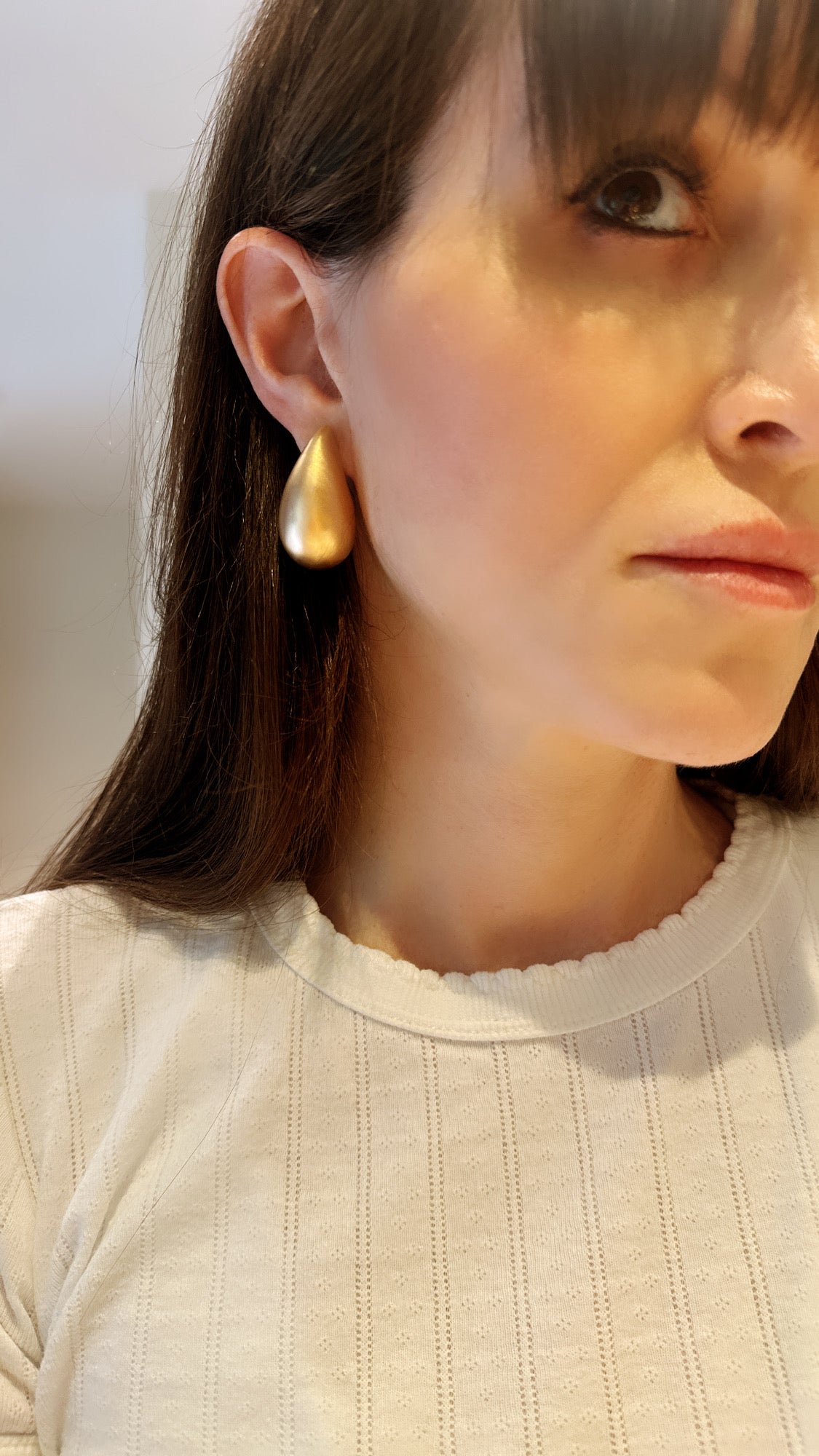 Large Puffy Tear Drop Earrings