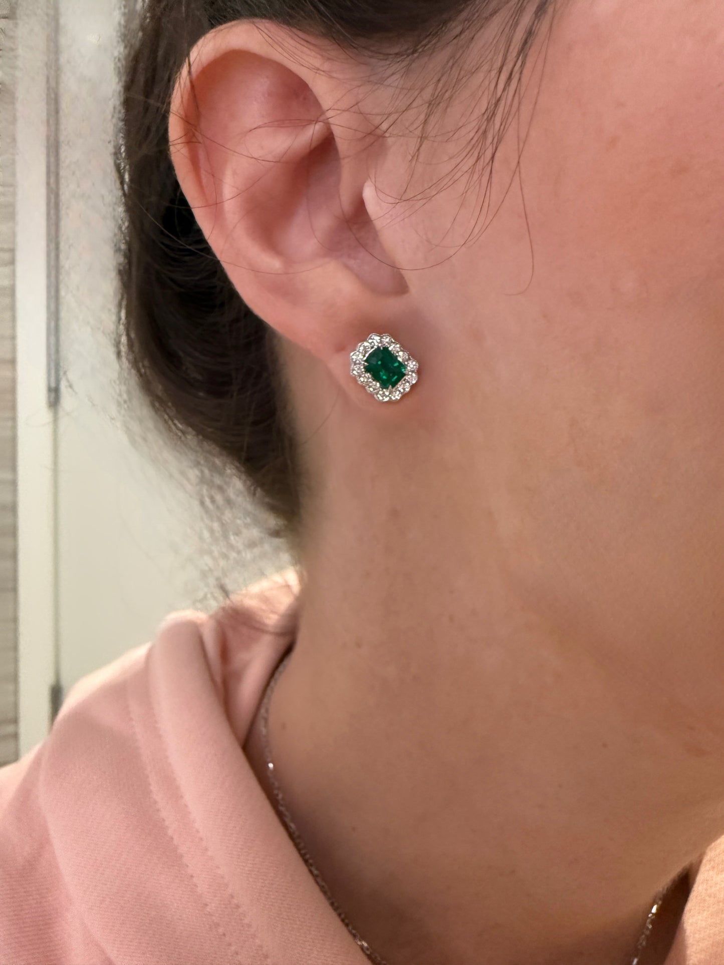 Emerald Cut Emerald Stud Earrings