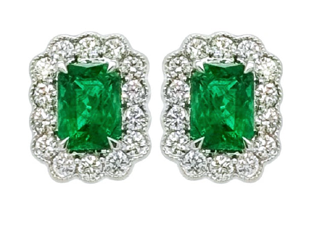 Emerald Cut Emerald Stud Earrings