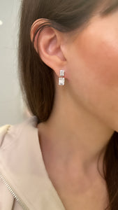 Double Illusion Diamond Hanging Earrings