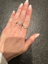 Load image into Gallery viewer, Oval Opal and Diamond Halo Ring - Four