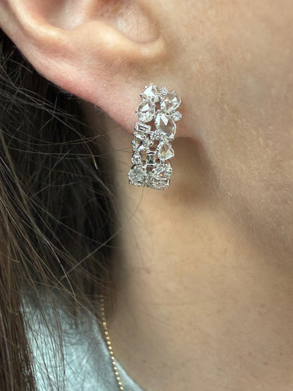 Curved Diamond Earrings