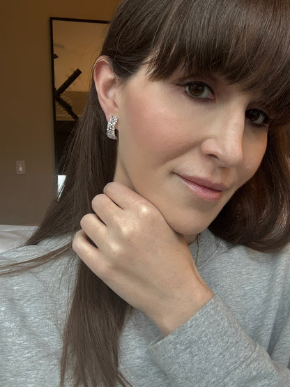 Curved Diamond Earrings