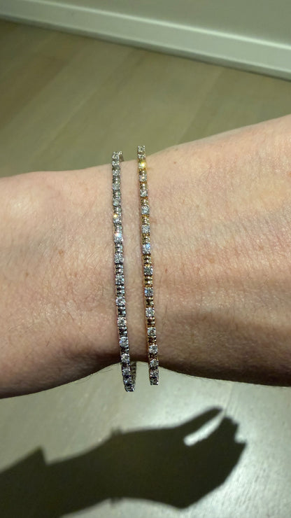 Diamond Gold Link Flex Bangle