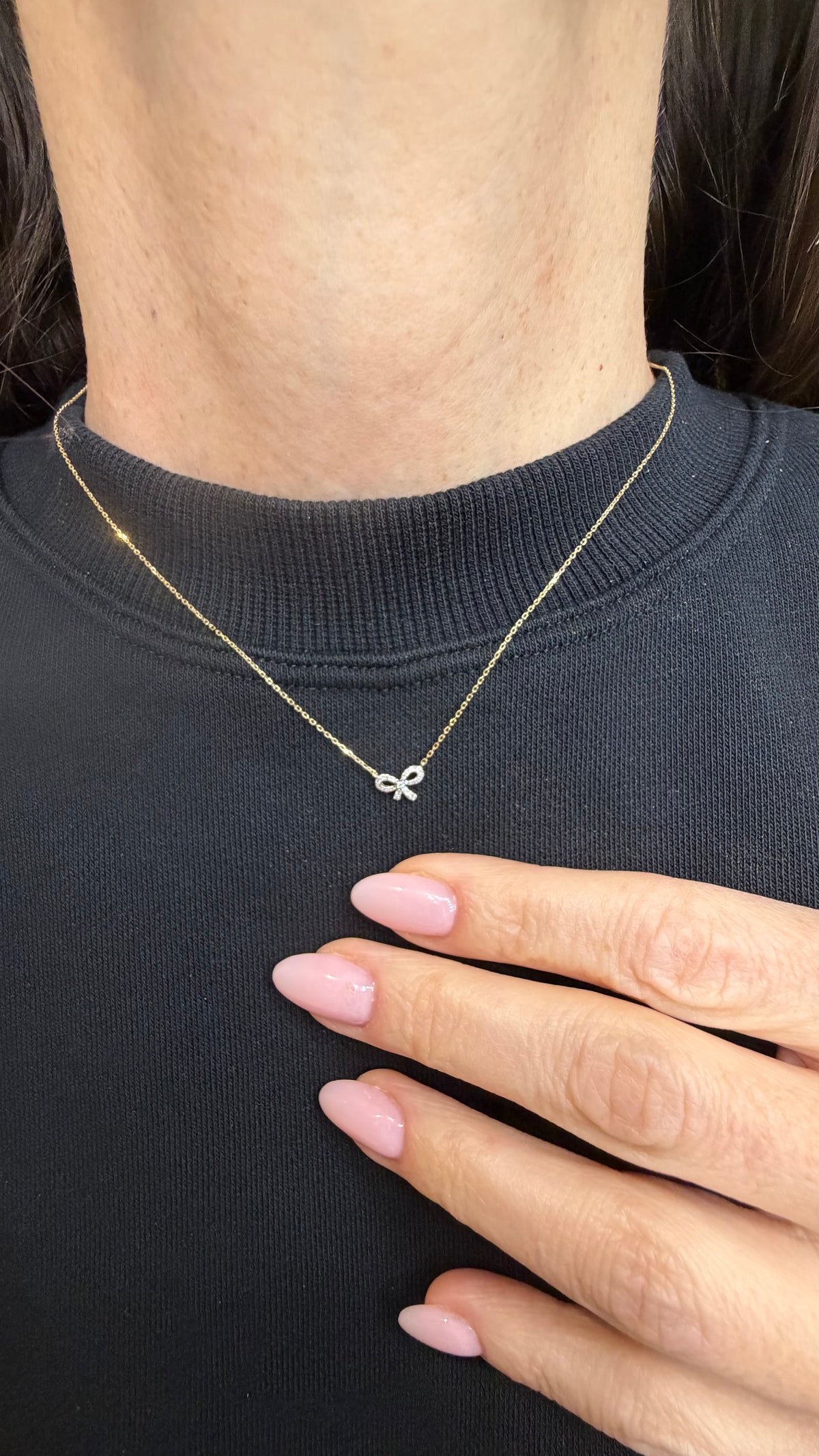 Children’s Itty Bitty Diamond Bow Pendant