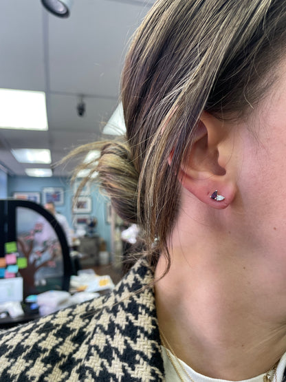 Toi Et Moi Diamond and Tourmaline Birthstone Stud Earrings