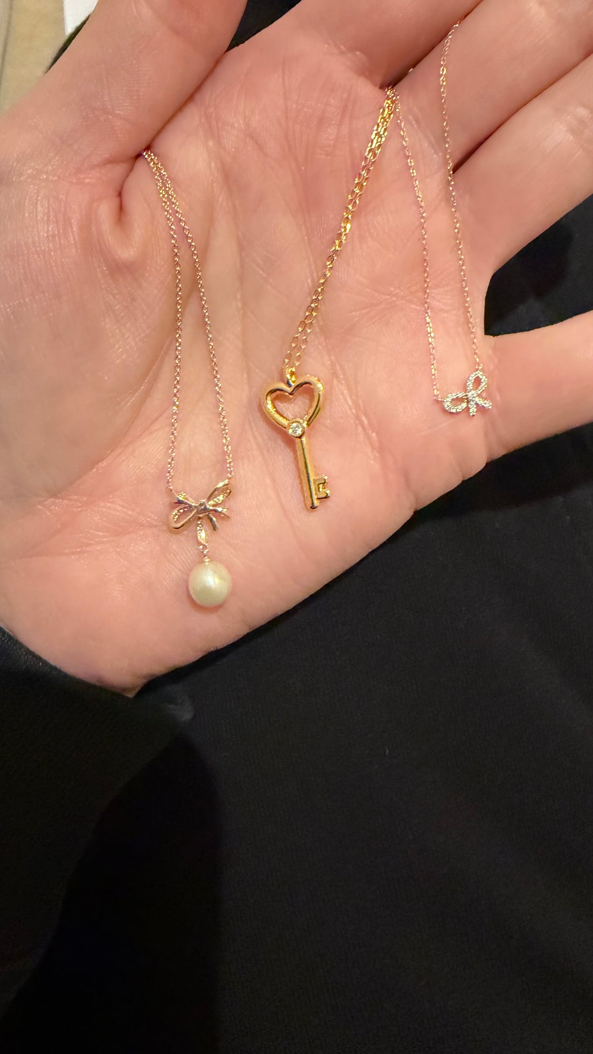 Children’s Petite Diamond Heart Key Pendant