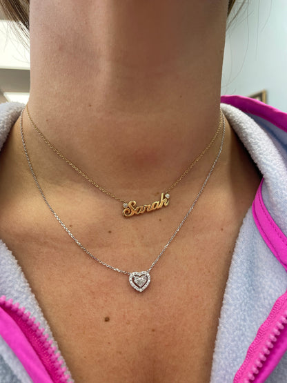 Diamond Halo Heart Pendant