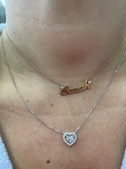 Diamond Halo Heart Pendant